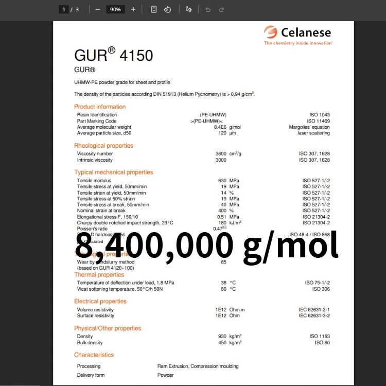 Celanese GUR 4150 Polyethylene Material Maded Ultra-high Molecular Weight Polyethylene (uhmw-pe) Sheet For Sale