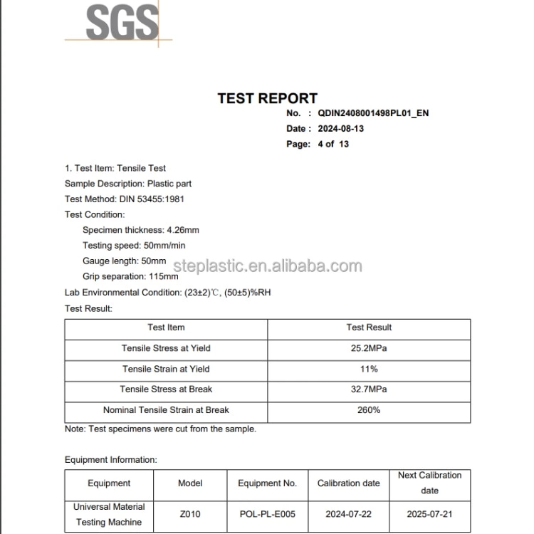 High Impact Stength Uhmwpe Plastic Sheet Manufacturer With Test Report Provided