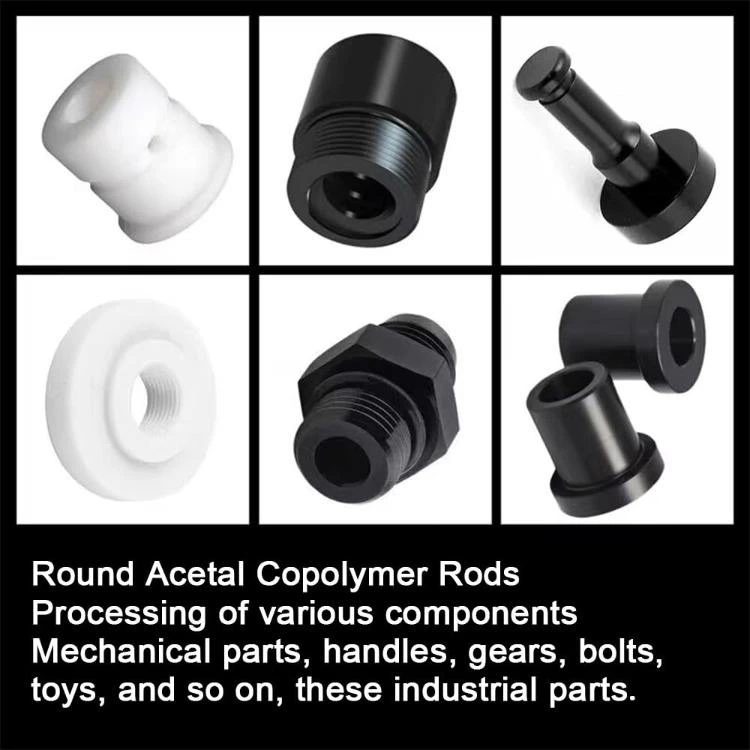 Black White Acetal Delrin Plastic POM Nylon Rod Shaft Bar Custom Cut 5mm-220mm