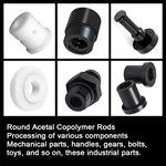 Black White Acetal Delrin Plastic POM Nylon Rod Shaft Bar Custom Cut 5mm-220mm