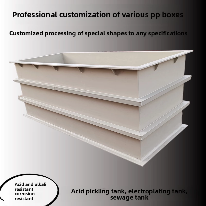 Environmental Protection Acid Alkali Resistant Pp Water Tank Phosphating Plating Pickling Tanks Tray Hood Fish Box Custom